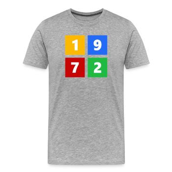 1972 - Männer Premium Bio T-Shirt - Grau meliert - Vorne - Damien (186cm)
