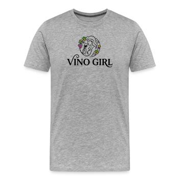 Fille Vino - T-shirt bio Premium Homme - gris chiné - Devant - Damien (186cm)