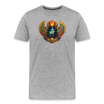 Golden Anubis Scarab Motif - Men's Premium Organic T-Shirt - heather grey - Front - Damien (186cm)