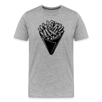 cornet_de_frites - Männer Premium Bio T-Shirt - Grau meliert - Vorne - Damien (186cm)