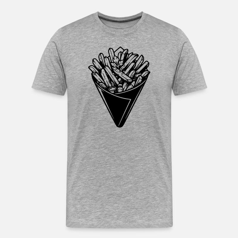 cornet_de_frites - Männer Premium Bio T-Shirt - Grau meliert