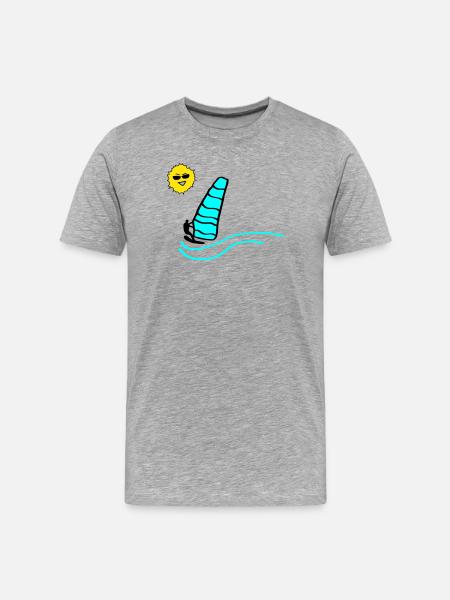Surfer Sun - Men's Premium Organic T-Shirt - heather grey