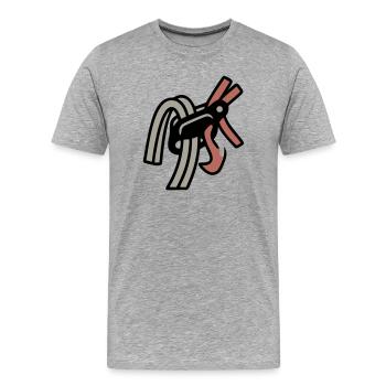 Belay Device Climbing Carabiner Bouldering - Men's Premium Organic T-Shirt - heather grey - Front - Damien (186cm)