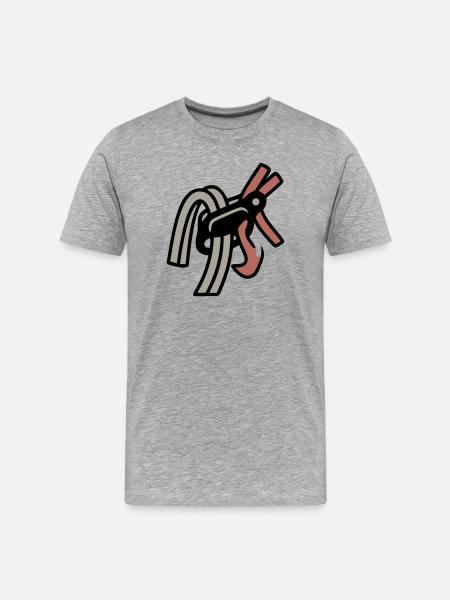 Sicherungsgerät Klettern Karabiner Bouldern - Männer Premium Bio T-Shirt - Grau meliert