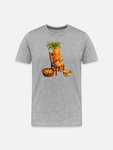 Carrot peels potatoes - Men's Premium Organic T-Shirt - heather grey
