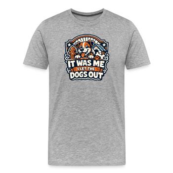 Dog Mischief Badge It Was Me - Men's Premium Organic T-Shirt - heather grey - Front - Damien (186cm)