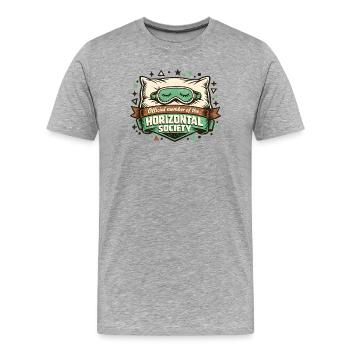 Offizielles Mitglied der Horizontal Society - Männer Premium Bio T-Shirt - Grau meliert - Vorne - Damien (186cm)