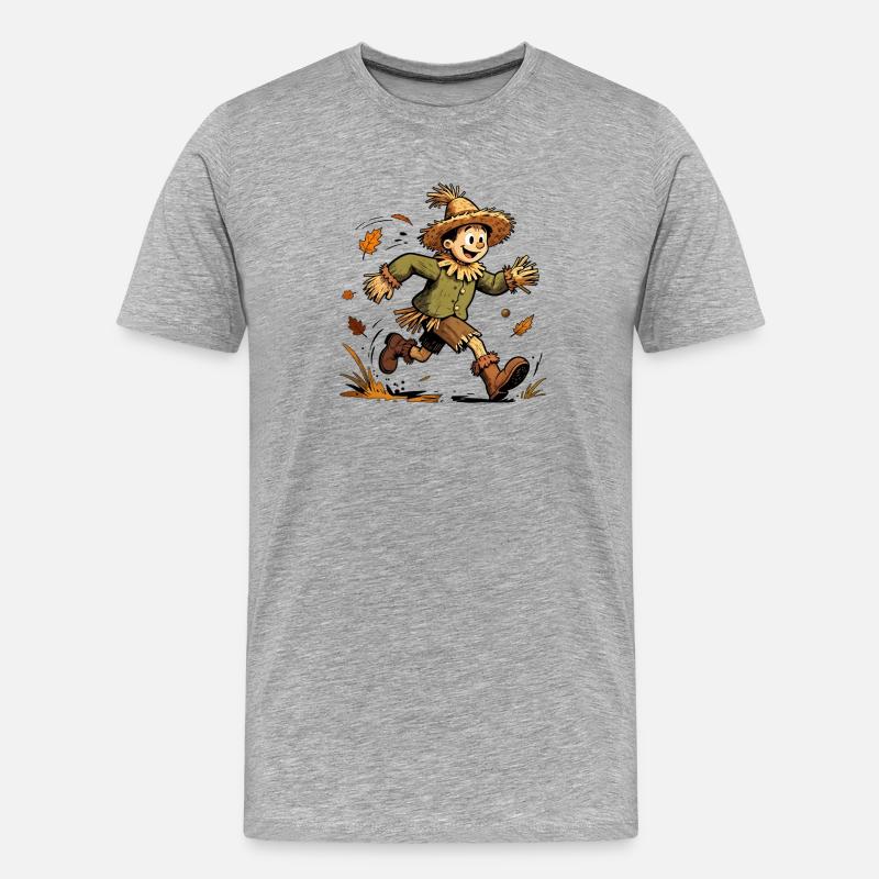 Die Vogelscheuche des Bauern - Männer Premium Bio T-Shirt - Grau meliert