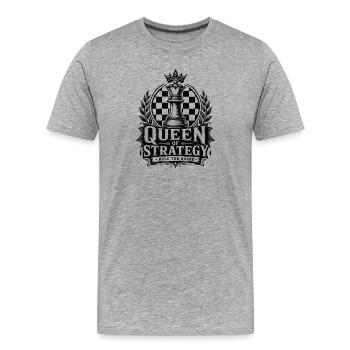 Queen of Strategy Schach Motiv - Männer Premium Bio T-Shirt - Grau meliert - Vorne - Damien (186cm)