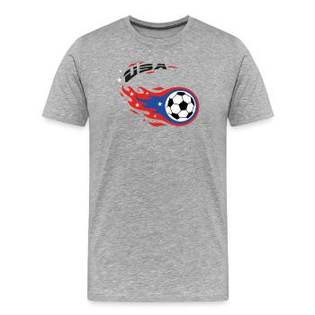 Maillot de fan de Football Soccer USA Fireball Comet - T-shirt bio Premium Homme - gris chiné - Devant - Damien (186cm)