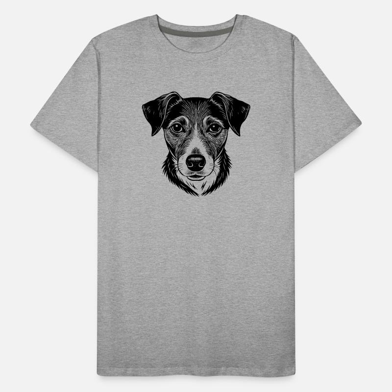 Jack Russel Head Männer Premium Bio T-Shirt