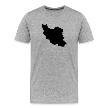Carte de l’Iran - T-shirt bio Premium Homme - gris chiné - Devant - Damien (186cm)
