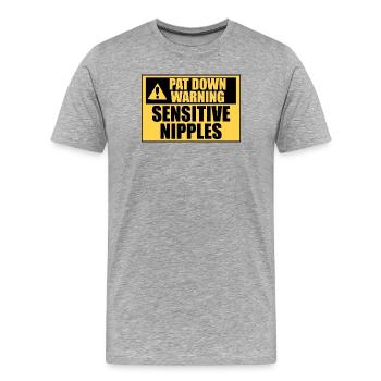 Palpation Alarm Sensitive Nipples Funnier - Men's Premium Organic T-Shirt - heather grey - Front - Damien (186cm)