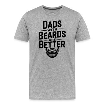 Väter mit Bärten sind besser - Männer Premium Bio T-Shirt - Grau meliert - Vorne - Damien (186cm)