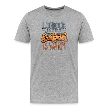 Soundsystem Dub Londres - T-shirt bio Premium Homme - gris chiné - Devant - Damien (186cm)
