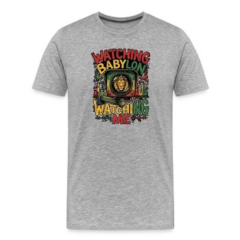 Babylon Watching Dub - Männer Premium Bio T-Shirt - Grau meliert - Vorne - Damien (186cm)