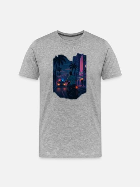 80s Retro Game - Men's Premium Organic T-Shirt - heather grey