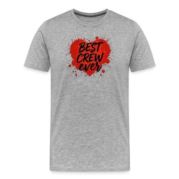 Meilleure équipe de l’équipe Heart Blobs Cohesion - T-shirt bio Premium Homme - gris chiné - Devant - Damien (186cm)