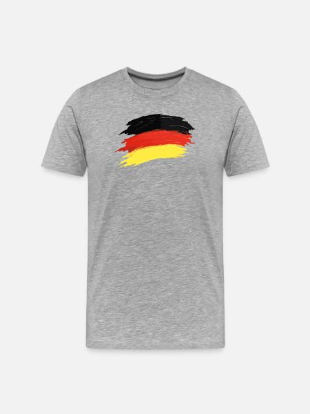 Germany Flag Brushstroke Germany Fan - Men's Premium Organic T-Shirt - heather grey