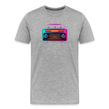 70er Jahre Radio - Männer Premium Bio T-Shirt - Grau meliert - Vorne - Damien (186cm)