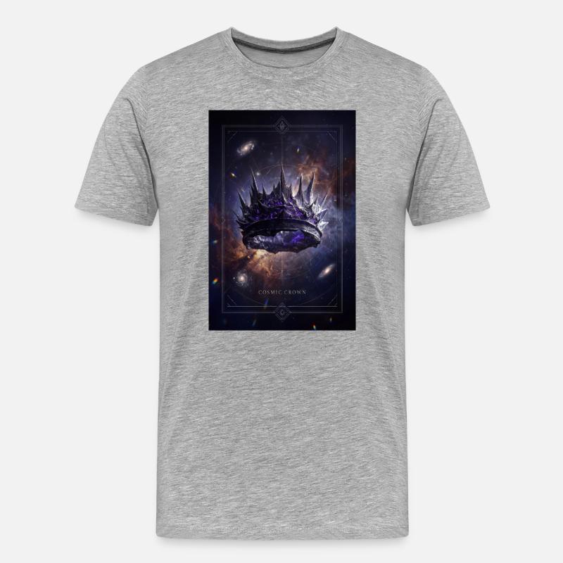 Kosmische Krone - Männer Premium Bio T-Shirt - Grau meliert
