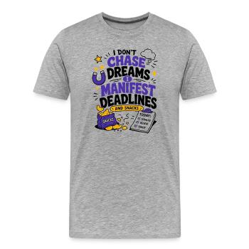 Manifestation des rêves de Chase et des en-cas - T-shirt bio Premium Homme - gris chiné - Devant - Damien (186cm)