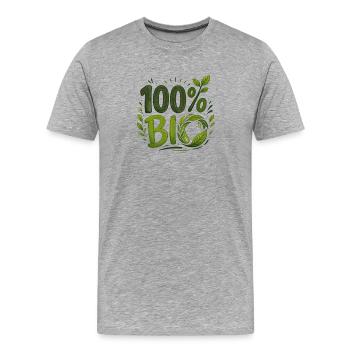 100% BIO – Écologie Nature et Agriculture - T-shirt bio Premium Homme - gris chiné - Devant - Damien (186cm)