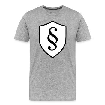 Paragraphe de l’avocat Droit de la Cour de droit - T-shirt bio Premium Homme - gris chiné - Devant - Damien (186cm)