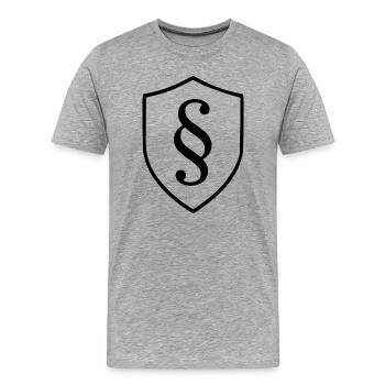 Paragraphe de l’avocat Droit de la Cour de droit - T-shirt bio Premium Homme - gris chiné - Devant - Damien (186cm)