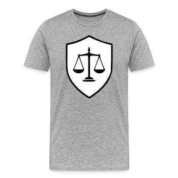 Avocat Droit Droit Avocat Balance Droit Judiciaire - T-shirt bio Premium Homme - gris chiné - Devant - Damien (186cm)
