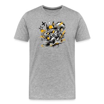 Graffiti de graffiti de fous - T-shirt bio Premium Homme - gris chiné - Devant - Damien (186cm)