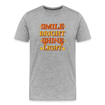 Smile Bright Shine Light Design - Men's Premium Organic T-Shirt - heather grey - Front - Damien (186cm)
