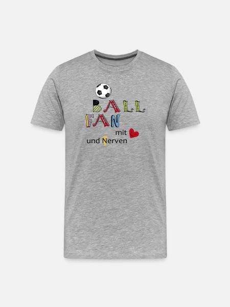 Fußballlfan - Männer Premium Bio T-Shirt - Grau meliert