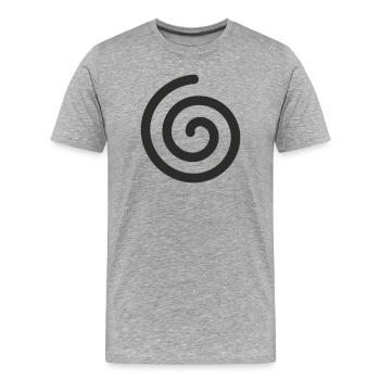Spirale – Symbol für Leichtigkeit & Entwicklung - Männer Premium Bio T-Shirt - Grau meliert - Vorne - Damien (186cm)