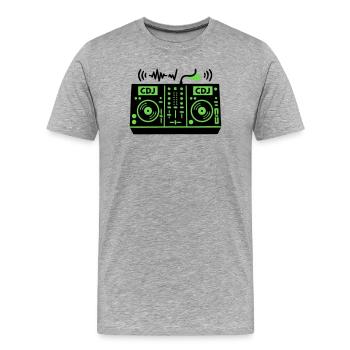 DJ Mixer Mischpult Techno Festival Raver - Männer Premium Bio T-Shirt - Grau meliert - Vorne - Damien (186cm)