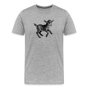 Springende Ziegenjunge - Männer Premium Bio T-Shirt - Grau meliert - Vorne - Damien (186cm)