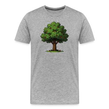 Pommier dans le style forestier - T-shirt bio Premium Homme - gris chiné - Devant - Damien (186cm)