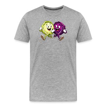 Happy cabbages - Men's Premium Organic T-Shirt - heather grey - Front - Damien (186cm)