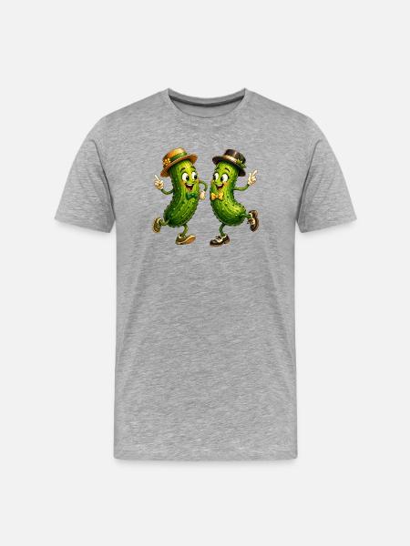 Dancing cucumbers - Men's Premium Organic T-Shirt - heather grey