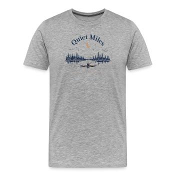 Pagaie de nuit en kayak - Kilomètres calmes après le lac Sunset - T-shirt bio Premium Homme - gris chiné - Devant - Damien (186cm)