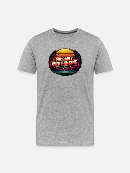 Retro Sunset Rethink Motif - Men's Premium Organic T-Shirt - heather grey