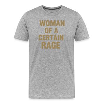 Frau mit bestem Zorn - Männer Premium Bio T-Shirt - Grau meliert - Vorne - Damien (186cm)