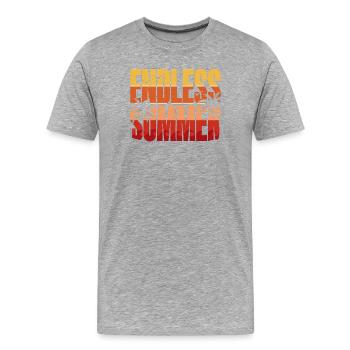 Endloser Sommer Palmen - Männer Premium Bio T-Shirt - Grau meliert - Vorne - Damien (186cm)