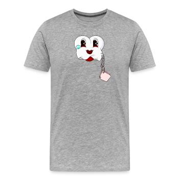 UNTER DER EMOTION - Männer Premium Bio T-Shirt - Grau meliert - Vorne - Damien (186cm)