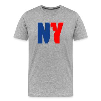 Statue de la Liberté de New York - T-shirt bio Premium Homme - gris chiné - Devant - Damien (186cm)