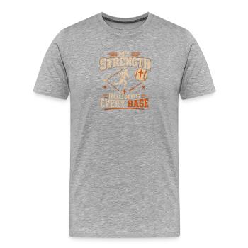 Meine Kraft Umrundet Jede Base Baseball Philipper - Männer Premium Bio T-Shirt - Grau meliert - Vorne - Damien (186cm)