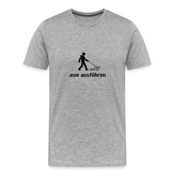 Admin Exe Ausführen - Männer Premium Bio T-Shirt - Grau meliert - Vorne - Damien (186cm)