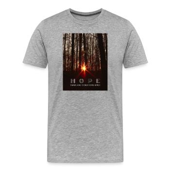 Hope - Men's Premium Organic T-Shirt - heather grey - Front - Damien (186cm)
