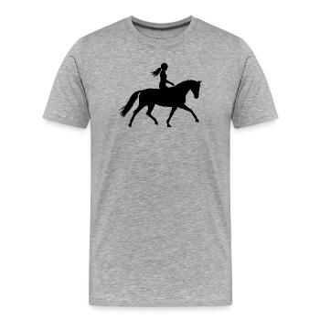 Horse Riding Gift Idea for a Dressage Rider - Men's Premium Organic T-Shirt - heather grey - Front - Damien (186cm)