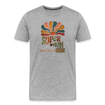 Supermom mit Sonnenstrahlen - Männer Premium Bio T-Shirt - Grau meliert - Vorne - Damien (186cm)